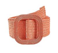 KONGNY Boho Orange Elastischen Breiten Gürtel frauen Bund Sommer Strand Pp Stroh Geflochtene Gürtel Weibliche Kleid Hemd Taille Gürtel