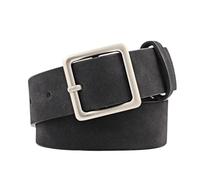 KONGNY Damen-Ledergürtel für Gürtel, weiblich, quadratischer Metall-Dornschnallengürtel, Schwarz