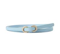 KONGNY Damengürtel, schmaler Gürtel, weicher Ledergürtel, verstellbarer Taillengürtel mit Metallschnalle, 8 Skyblue