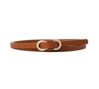 KONGNY Damengürtel, schmaler Gürtel, weicher Ledergürtel, verstellbarer Taillengürtel mit Metallschnalle, 3 Brown
