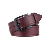 KONGNY Herren-Ledergürtel, Herrengürtel für Herren, klassische Vintage-Dornschließe für Jeans, Rotbraun