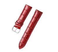KONGNY Kristall-Lackleder, Eisoberfläche, glänzendes Leder-Uhrenarmband, 20mm, 22mm, Uhrenzubehör, Weinrot, 18mm