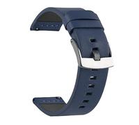 KONGNY Leder-Uhrenarmband, Schnellverschluss, Vintage-Armbänder, 18mm/20mm/22mm/24mm, handgefertigte Uhrenarmbänder, Blau Silber, 20mm