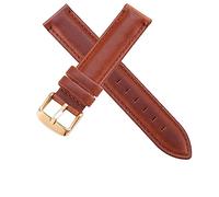 KONGNY Lederarmband Braun mit Roségoldarmband 12 13 14 16 18 20mm Uhrenarmband, Braungold, 18mm