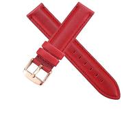 KONGNY Lederarmband Braun mit Roségoldarmband 12 13 14 16 18 20mm Uhrenarmband, Rote Rose, 18mm