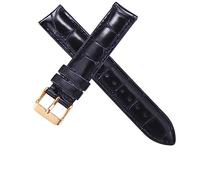 KONGNY Lederarmband Braun mit Roségoldarmband 12 13 14 16 18 20mm Uhrenarmband, Schwarzes Krokodil-Gold, 13mm