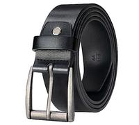 KONGNY Ledergürtel für Herren für Jeans Hosen Herren Casual Vintage Legierung Dornschließe Ledergürtel, Schwarz , 140