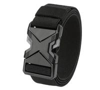 KONGNY Quick Release Metall Steckbare Schnalle Taktischer Gürtel Männer Elastischer Gürtel, Schwarz, 125cm