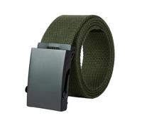 KONGNY Taktischer Gürtel aus Canvas-Nylon für Herren, Gürtel mit Metallschnalle, Grün, 110cm
