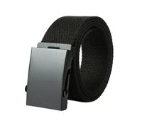 KONGNY Taktischer Gürtel aus Canvas-Nylon für Herren, Gürtel mit Metallschnalle, Schwarz, 110cm