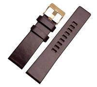 KONGNY Uhrenarmband aus echtem Leder, 22mm, 24mm, 26mm, 28mm, 30mm, Ein dunkelbraunes Gold, 26mm