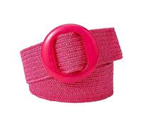 KONGNY Vintage Stroh geflochtener Gürtel für Frauen PP Stroh gewebter elastischer Taillengürtel Riemen Sommer Boho Kleid Hemd Dekoration breiter Bund, Rosenrot