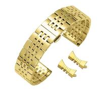 kongsou Edelstahl Silber Uhrenarmband für Tissot T006 Curved End Uhrenarmband für MIDO(Golden,20mm)