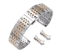 kongsou Edelstahl Silber Uhrenarmband für Tissot T006 Curved End Uhrenarmband für MIDO(Silver rosegold,20mm)