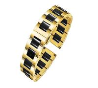 kongsou Keramik-Uhrenarmband für Omega, Stahl-Uhrenarmband, Herren- und Damenarmband für Daniel Wellington(Goldb2,19mm)