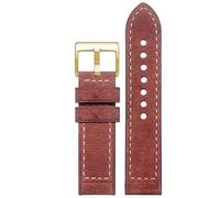 kongsou Lederarmband für Hamilton Khaki Field H70555533 H70455533 Little Red Cap Herrenarmband(Browng6,22mm)