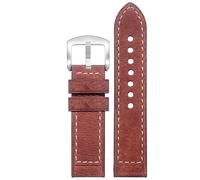 kongsou Lederarmband für Hamilton Khaki Field H70555533 H70455533 Little Red Cap Herrenarmband(Brown mattes6,22mm)