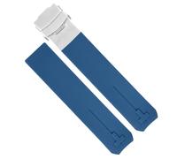kongsou Sport-Silikon-Armband für Tissot Touch T013 T047 T-Sport T013420A T047420A T33 Wasserdichtes Uhrenarmband(Blue silver1,21mm)
