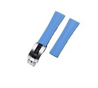 kongsou Uhrenarmband mit Schmetterlingsverschluss aus Gummi für Breitling Superocean Uhr A17375211(Skyblue)