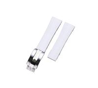 kongsou Uhrenarmband mit Schmetterlingsverschluss aus Gummi für Breitling Superocean Uhr A17375211(White)