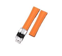 kongsou Uhrenarmband mit Schmetterlingsverschluss aus Gummi für Breitling Superocean Uhr A17375211(Orange)