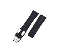 kongsou Uhrenarmband mit Schmetterlingsverschluss aus Gummi für Breitling Superocean Uhr A17375211(Black)