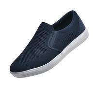konhill Herren Slip On Schuhe Trainers - Casual Atmungsaktiv Komfortabel Mesh Walking Schuhe Kleid Sneaker Loafers EU 45,5 Navy blau