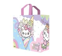 Konix Hello Kitty Einkaufstasche - Größe M 40 x 45 x 20 cm - Recyceltes Material - Eiscreme-Motiv