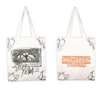 Konix Stranger Things Tote Bag mit langen Henkeln - 38 x 42 cm - 100% Polyester - Motiv Upside Down - Weiß