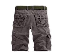 KonJim Schnelltrocknende Cargo-Shorts für Herren, Arbeit, Outdoor, Sommer, leger, lockere Passform, Reisen, Angeln, Golf, taktische Hose, grau, 62