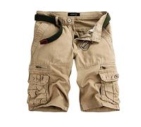 KonJim Schnelltrocknende Cargo-Shorts für Herren, Arbeit, Outdoor, Sommer, leger, lockere Passform, Reisen, Angeln, Golf, taktische Hose, beige, 64