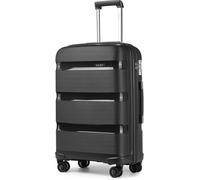 KONO 24 Zoll mittelgroßer Check-in-Koffer 66 Liter TSA-Schloss leichter Hartschalenkoffer aus Polypropylen (Schwarz, 65 cm)