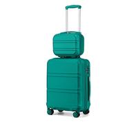 KONO 2er Kofferset ABS Hartschalen Hardcase Trolley TSA-Schloß 55cm Reisekoffer Boardcase + Handgepäck Kosmetikkoffer (55cm Handgepäck+Kosmetikkoffer, Türkis)