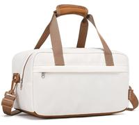 Kono 40x20x25 Handgepäck Reise-Handgepäck-Trolley Ryanair Unter-Sitz-Fluggepäck mit Schultergurt 20L (Beige/Braun)