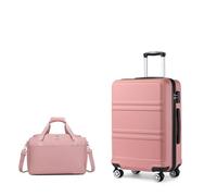 KONO 55cm Handgepäck-Koffer Trolley Set 2 Teilig Gepäcksets, Kleiner Koffer mit Rollen Handgepäck Set mit Ryanair Reisetasche 40x20x25cm, Rosegold