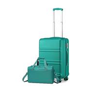 KONO 55cm Rollkoffer Handgepäck Trolley Set 2 Teilig Gepäcksets, Kleiner Koffer mit Rollen Handgepäck Set mit Ryanair Reisetasche 40x20x25cm, Türkis