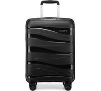 Kono Cabin-Koffer Handgepäck Leichtes Polypropylen-Hartschalen-Handgepäck mit TSA-Schloss und Spinner-Rädern (Schwarz)