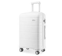 KONO Carry-ons Luggage Kleiner Koffer Handgepäck 55x40x20 Leicht Kabinentrolley Handgepäckkoffer Hartschale Rollkoffer Reisekoffer mit 4 Rollen und TSA Schloss, Polypropylen Suitcase (Weiß, M)