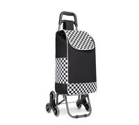 Kono Einkaufstrolley Einkaufswagen Stabiler Trolley Einkaufstrolley Klappbar 2 in 1 Abnehmbar Tasche mit 3 Geräuschlos Räder (Schwarz)