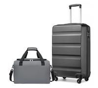 KONO Gepäck-Set, Handgepäck, Handgepäck, mittelgroßer Koffer, großer Check-in-Koffer mit TSA-Schloss, Hartschale, ABS, Reisekoffer mit Ryanair Untersitz-Kabinentasche, 40 x 20 x 25 cm, grau, 4 Piece