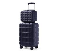 KONO Gepäck-Sets Kofferset 2 Teilig Handgepäck Koffer mit Beautycase (54cm+Kosmetikkoffer, Dunkelblau)