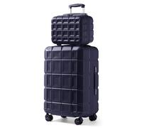 KONO Gepäck-Sets Kofferset 2 Teilig Mittelgroß Koffer mit Beautycase (62cm+Kosmetikkoffer, Dunkelblau)
