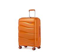 KONO Groß Koffer 75cm Leicht Reisekoffer aus Polypropylen Hartschale Koffer mit 4 Rollen und TSA Schloss, 75x52x30cm (Orange)