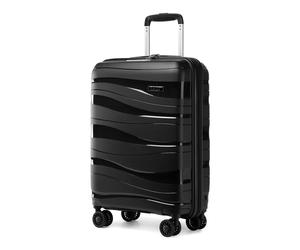 Kono Großer Check-in-Koffer 28 Zoll leichtes Polypropylen-Hartschalen-Gepäck mit TSA-Schloss und Spinner-Rollen (Schwarz)