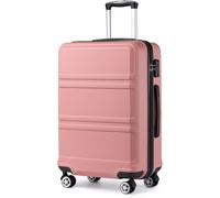 Kono Großes 28 Zoll Leichtes ABS-Hartschalen-Trolley-Reisegepäck mit 4 Doppelrädern Mode-Koffer (28", Nude)