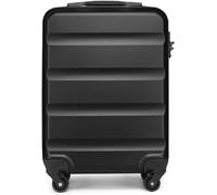 Kono Handgepäck Hartschale ABS Carry-on Koffer mit 4 Doppelrädern und Ziffern-Kombinationsschloss (Schwarz)