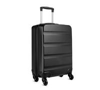 KONO Handgepäck Koffer Leicht Reisekoffer mit Rollen und TSA Schloss, Klein Koffer Trolley Handgepäck Flugzeug 55x38x20cm (Handgepäckkoffer, Schwarz)