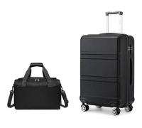 KONO Handgepäck-Koffer Trolley Set 2 Teilig, Schwarz 55cm