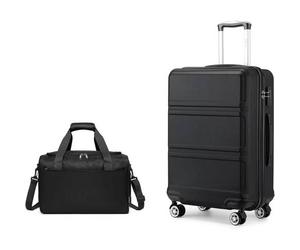 KONO Handgepäck-Koffer Trolley Set 2 Teilig, Schwarz 55cm
