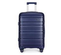 KONO Kabinentrolley 55x40x20 Leicht Kleiner Koffer Trolley Handgepäck Hartschale Rollkoffer Reisekoffer mit 4 Rollen und TSA Schloss, Polypropylen Suitcase (Dunkelblau, Koffer M)